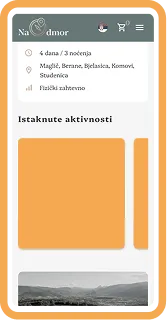 Reklamna pozicija istaknutih aktivnosti na početnoj - mobilni prikaz