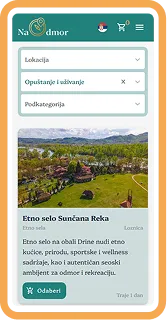 Reklamna pozicija u listi primarnih aktivnosti - mobilni prikaz